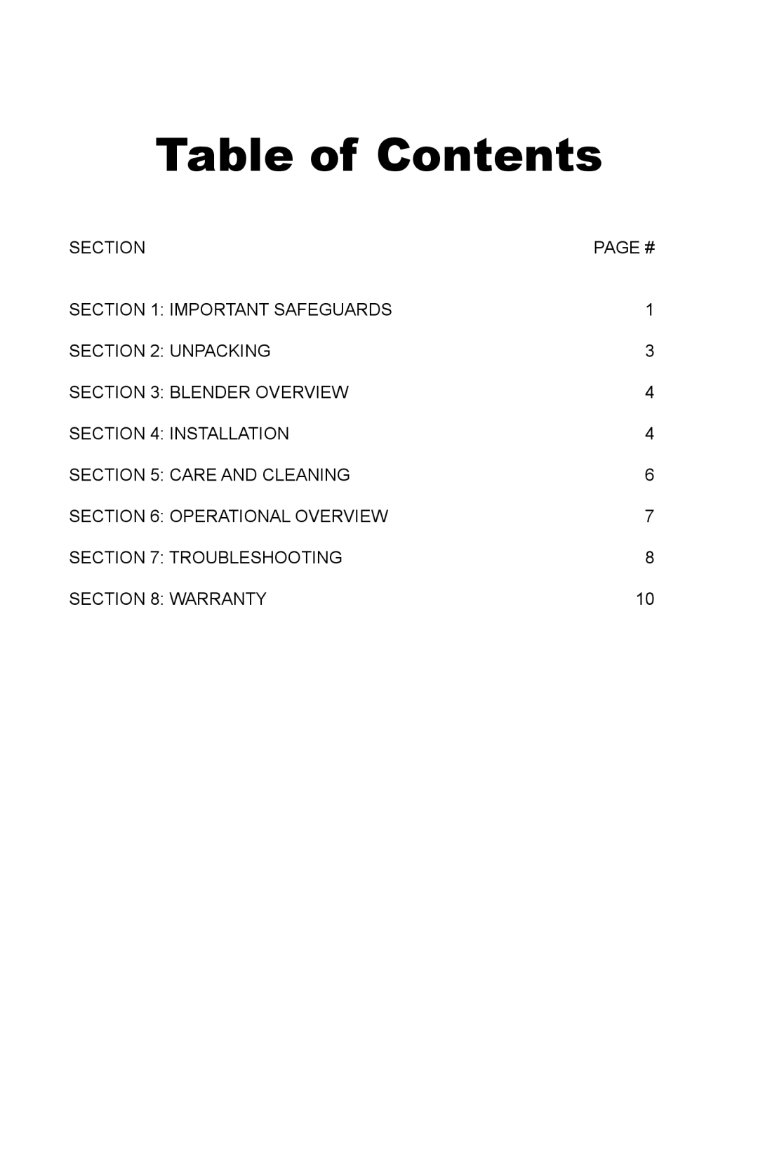 K-Tec HP3A instruction manual Table of Contents 