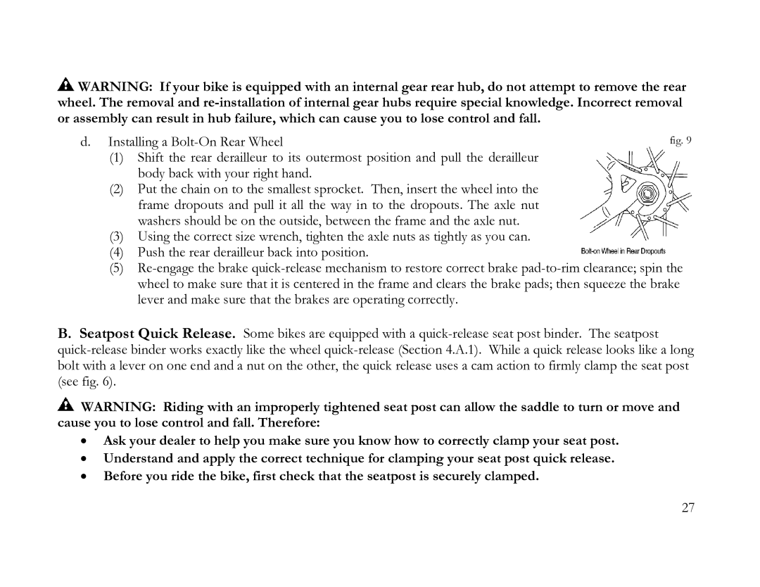 K2 Bike K2 BICYCLE manual 