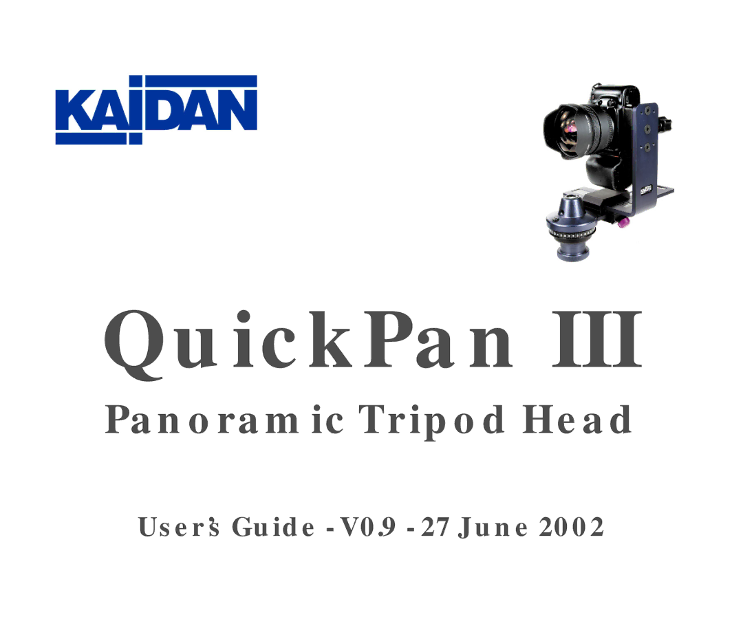 Kaidan III manual QuickPan 