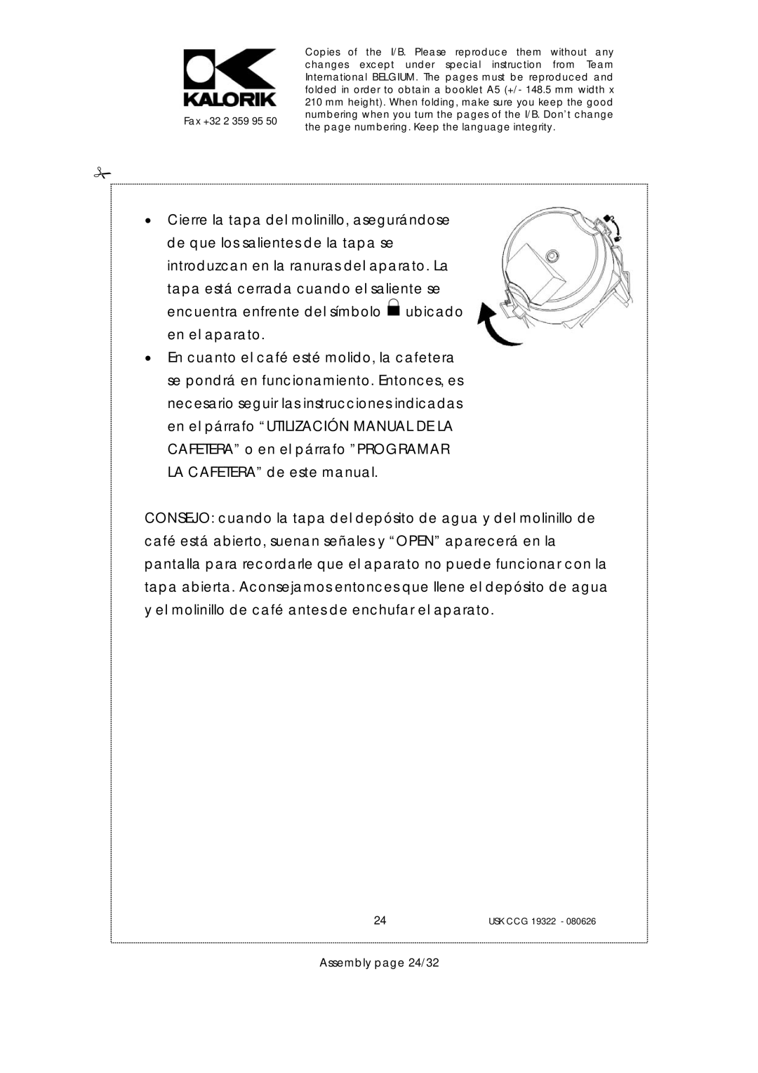 Kalorik USK CCG080626, USK CCG 19322 manual Assembly page 24/32 