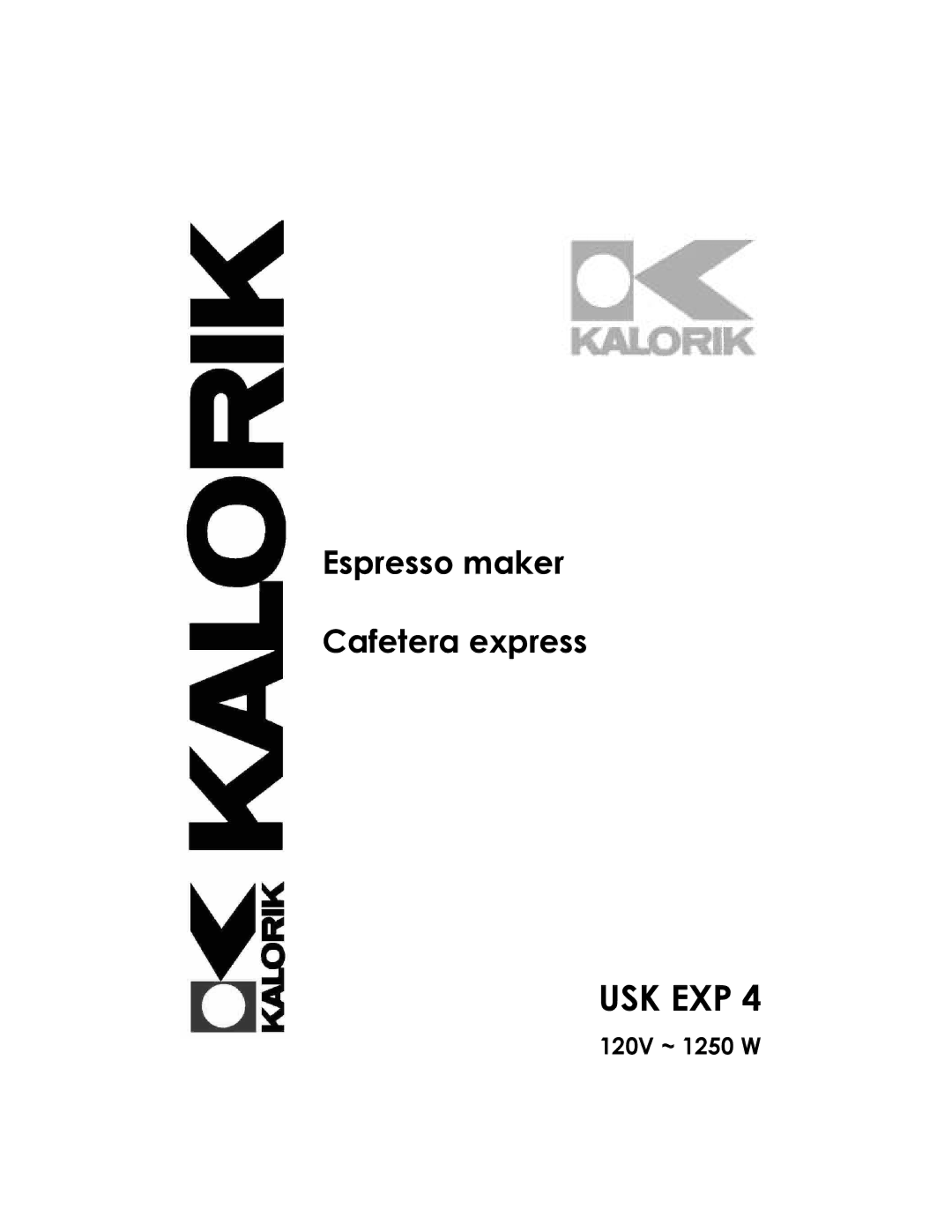 Kalorik USK EXP 4 manual Usk Exp 