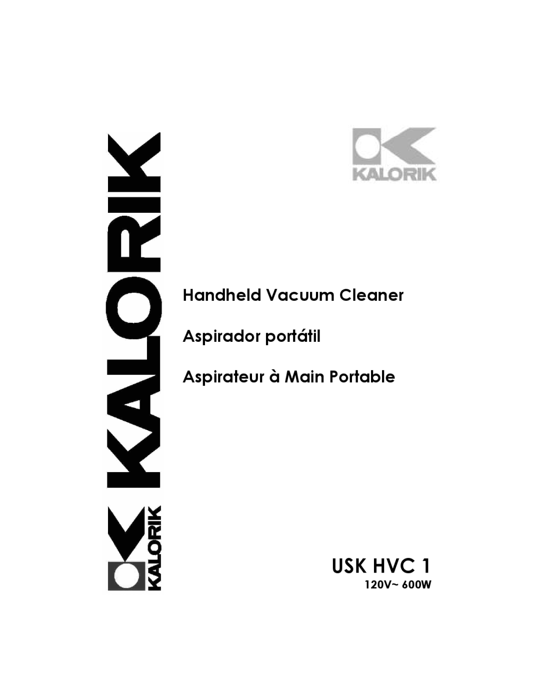 Kalorik USK HVC 1 - 060104 manual Usk Hvc 