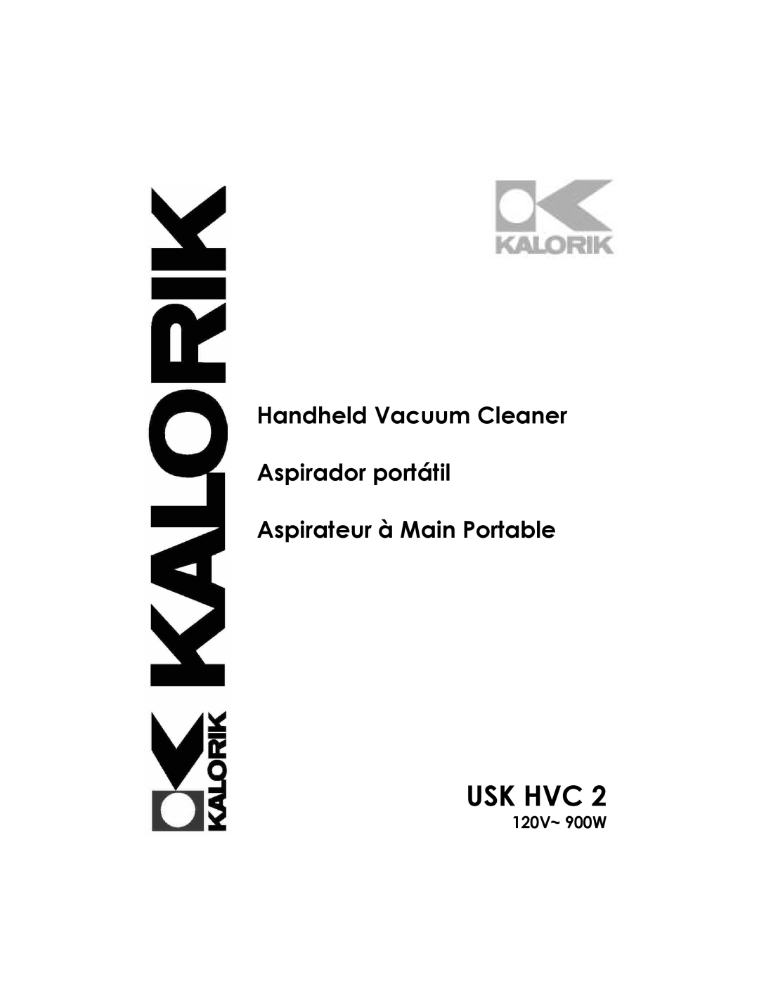 Kalorik USK HVC 2 manual Usk Hvc 