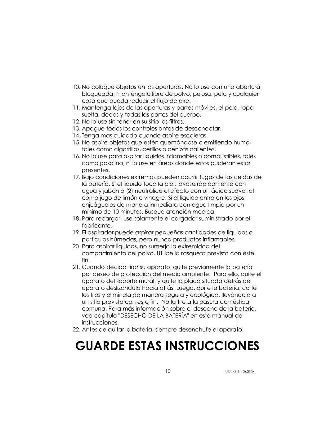 Kalorik USK KS 1 manual Guarde Estas Instrucciones 