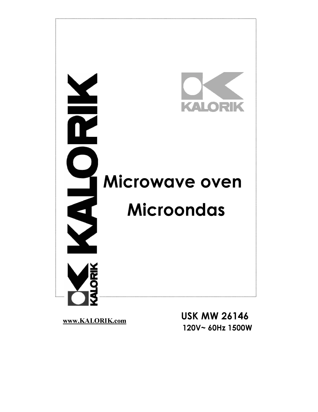 Kalorik USK MW 26146 manual Microwave oven Microondas 