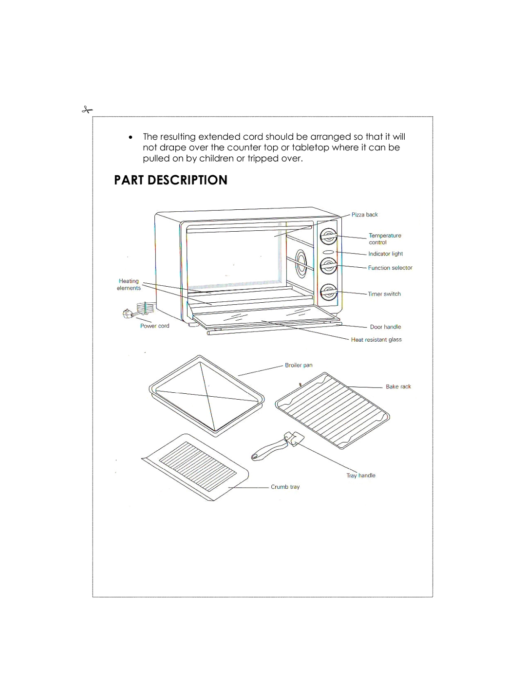 Kalorik USK OV 32091 manual Part Description 