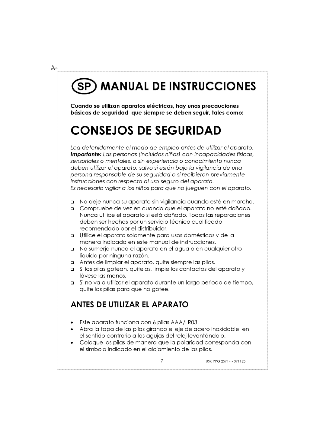 Kalorik USK PPG 25714 manual Consejos DE Seguridad, Antes DE Utilizar EL Aparato 