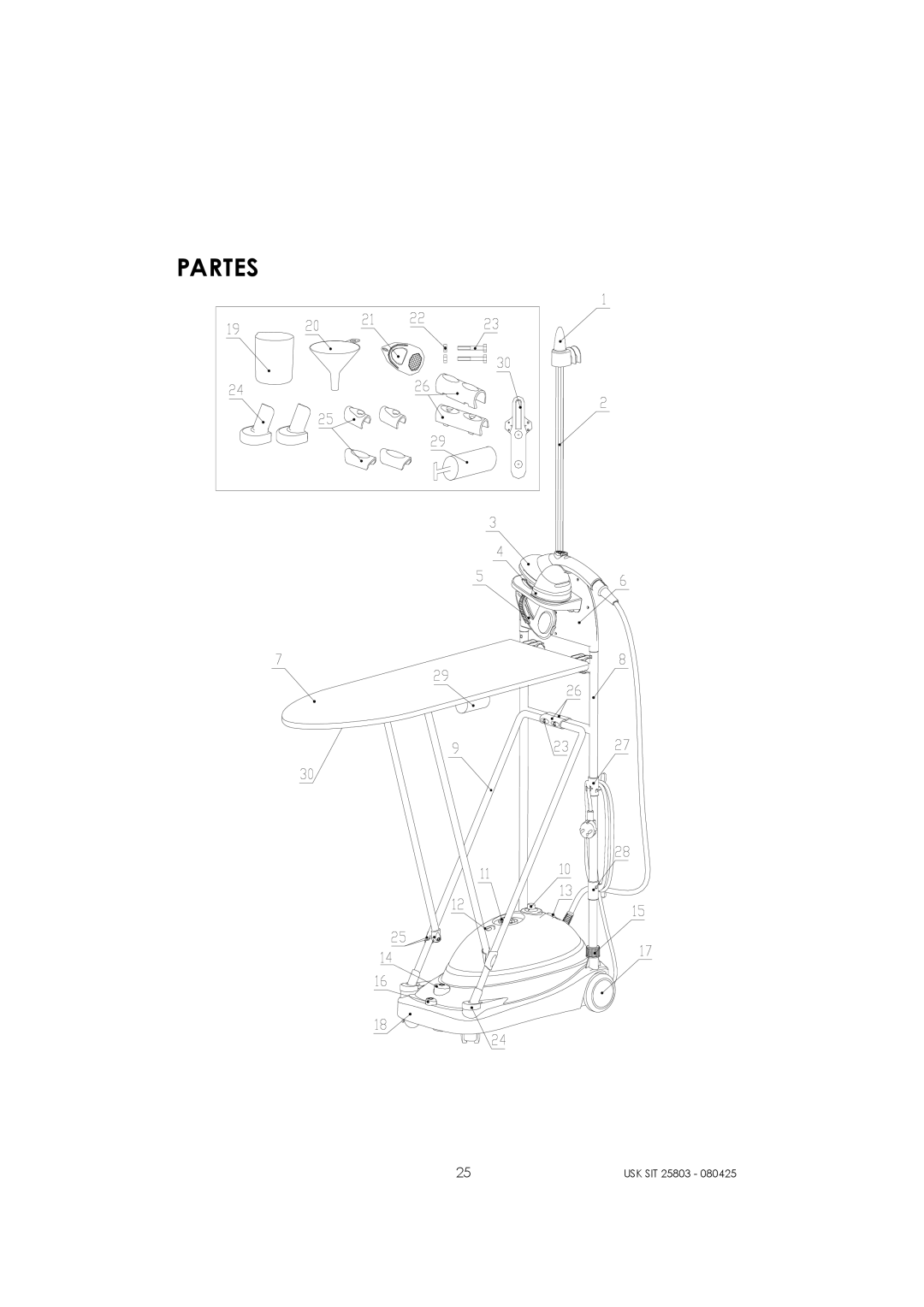 Kalorik USK SIT 25803 manual Partes 