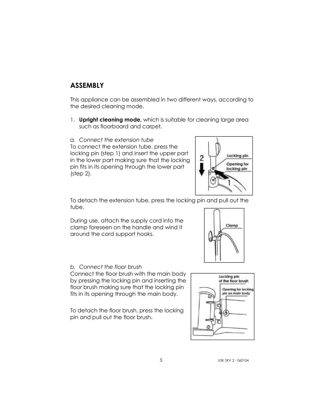 Kalorik USK SKV 2 manual Assembly 