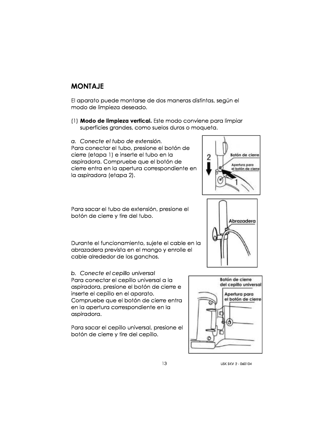 Kalorik USK SKV 2 manual Montaje 