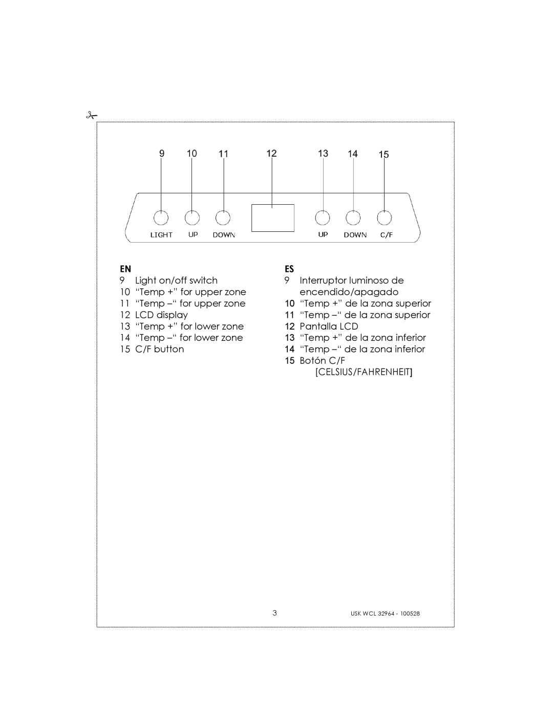 Kalorik USK WCL 32964 manual Celsius/Fahrenheit 