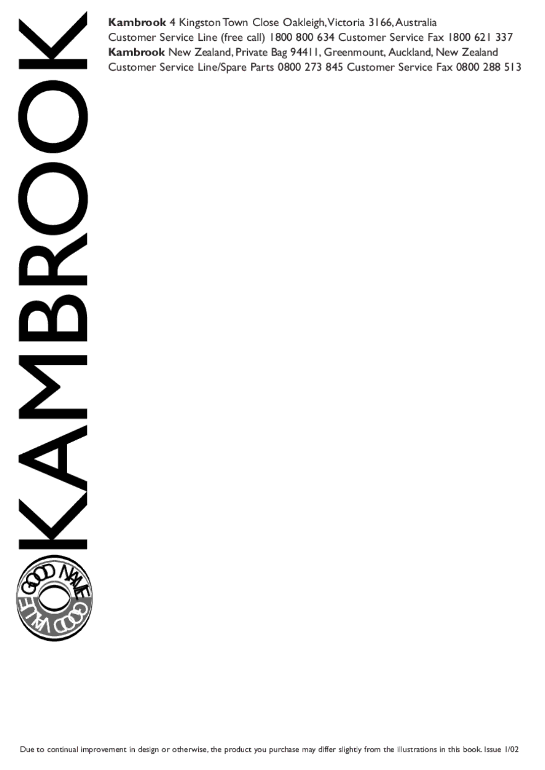 Kambrook KAK36, KAK35 manual Lav 