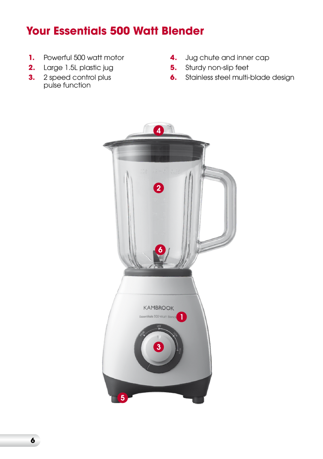 Kambrook KBL70 manual Your Essentials 500 Watt Blender 