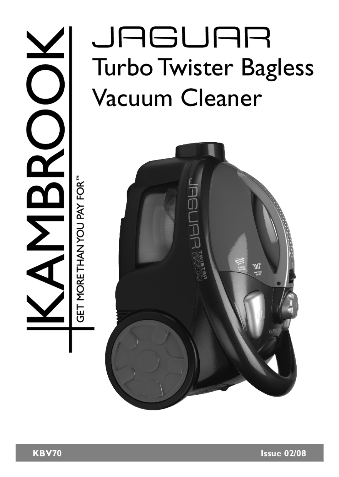 Kambrook KBV70 manual Turbo Twister Bagless Vacuum Cleaner 