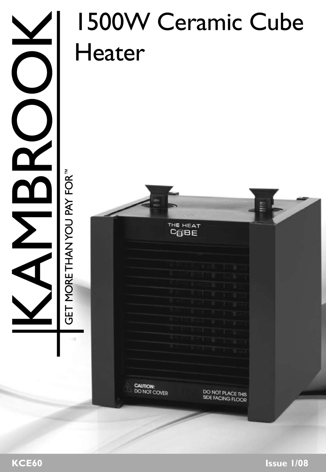Kambrook KCE60 manual 1500W Ceramic Cube Heater, Issue 1/08 