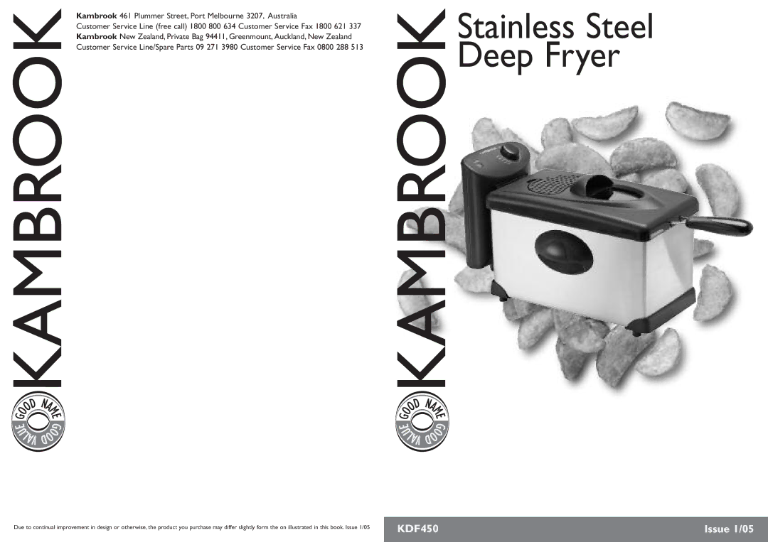 Kambrook KDF450 manual Stainless Steel Deep Fryer 