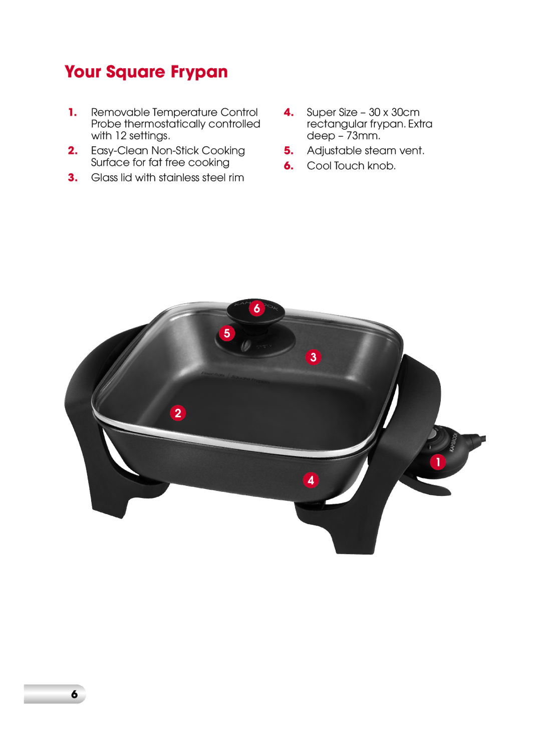 Kambrook KEF120 manual Your Square Frypan 