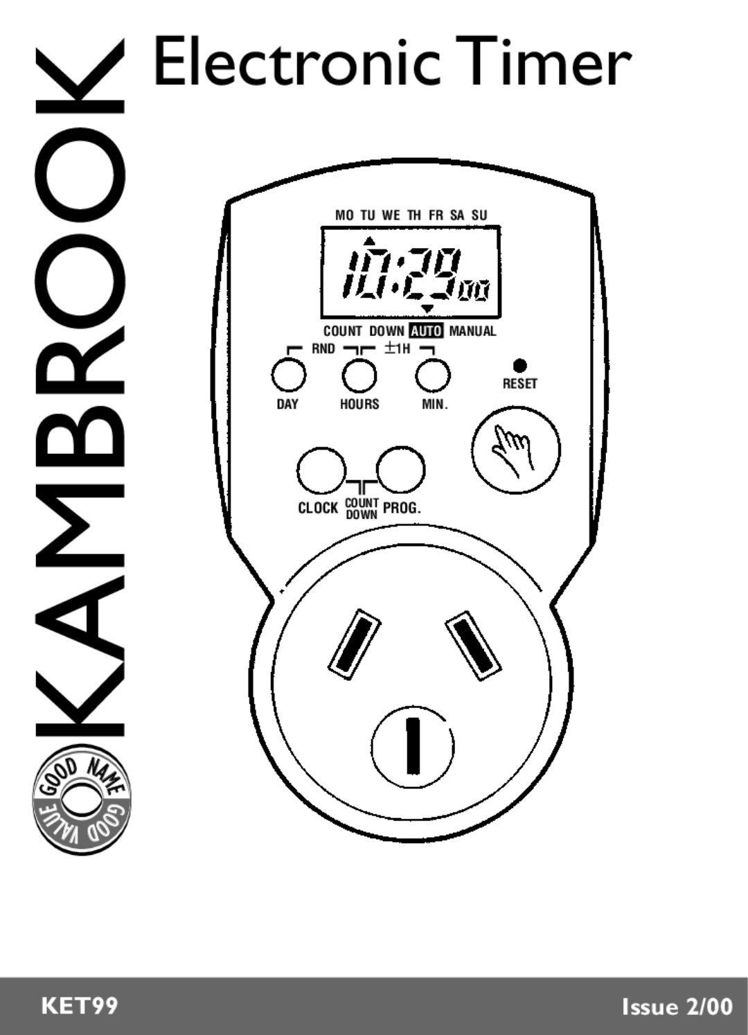 Kambrook KET99 manual Electronic Timer 