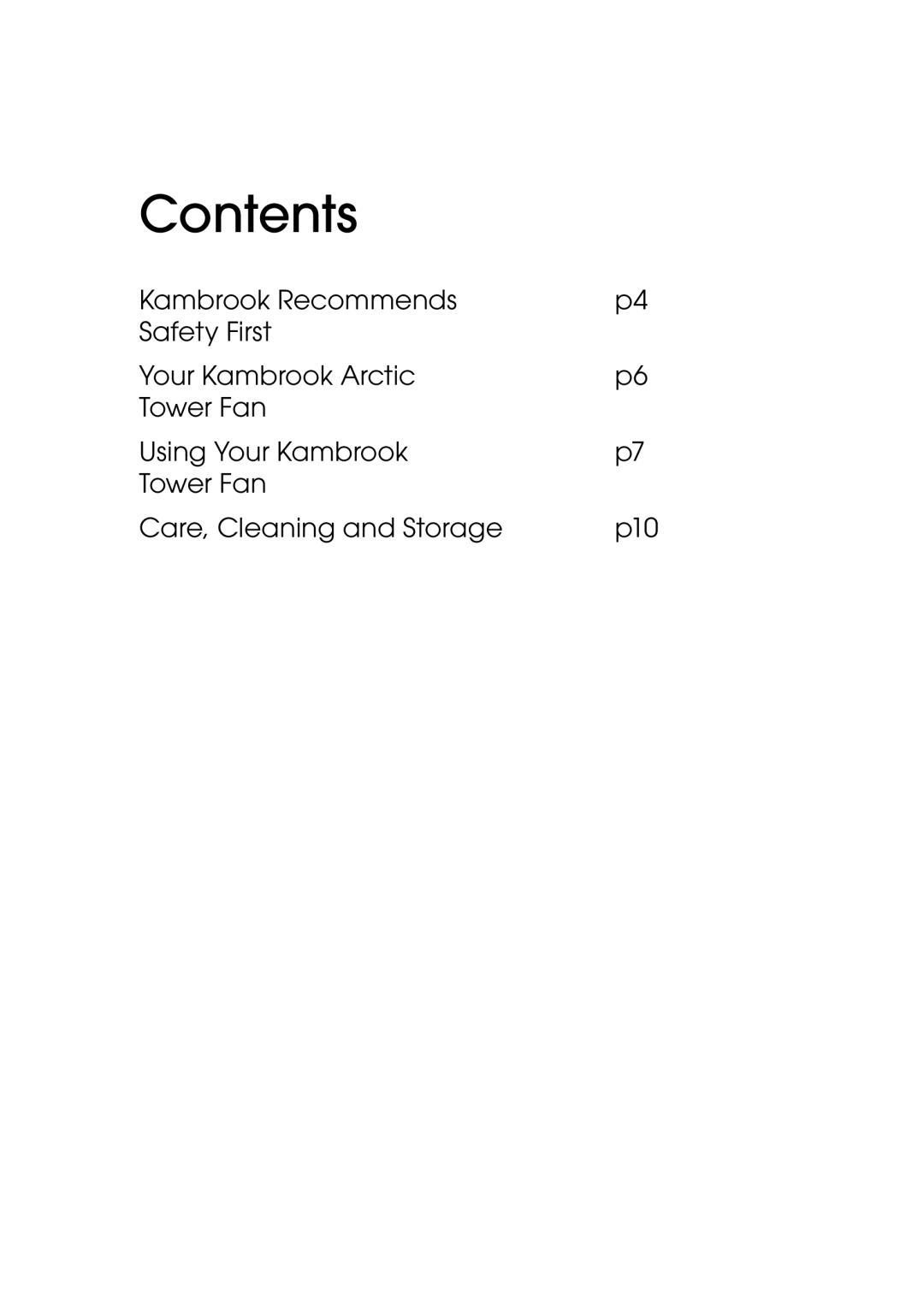 Kambrook KFA715 manual Contents 