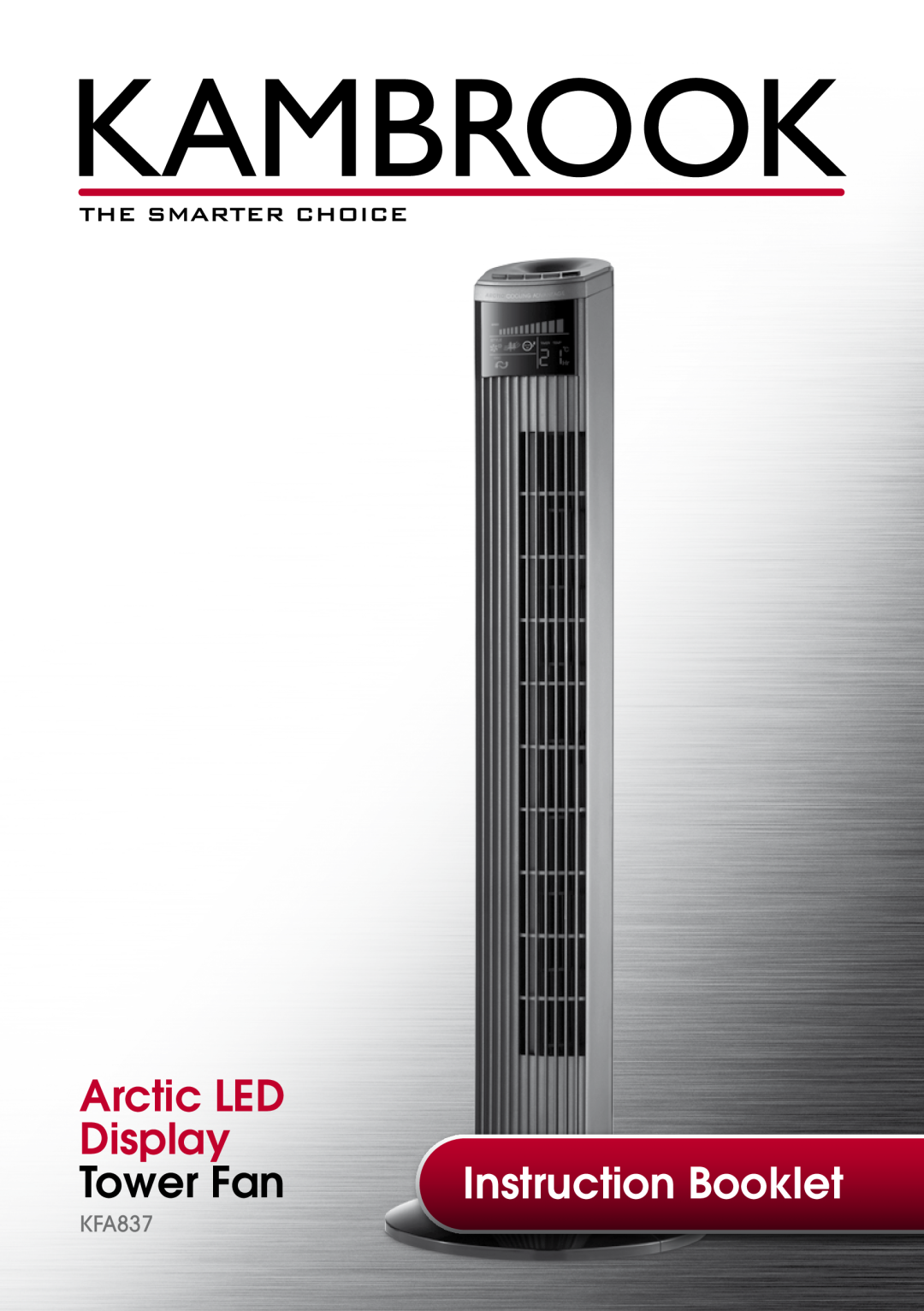 Kambrook KFA837 manual Arctic LED, Display, Tower Fan, Instruction Booklet 