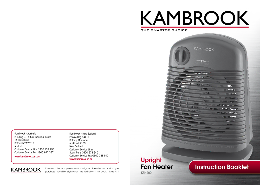 Kambrook KFH200 manual Instruction Booklet 