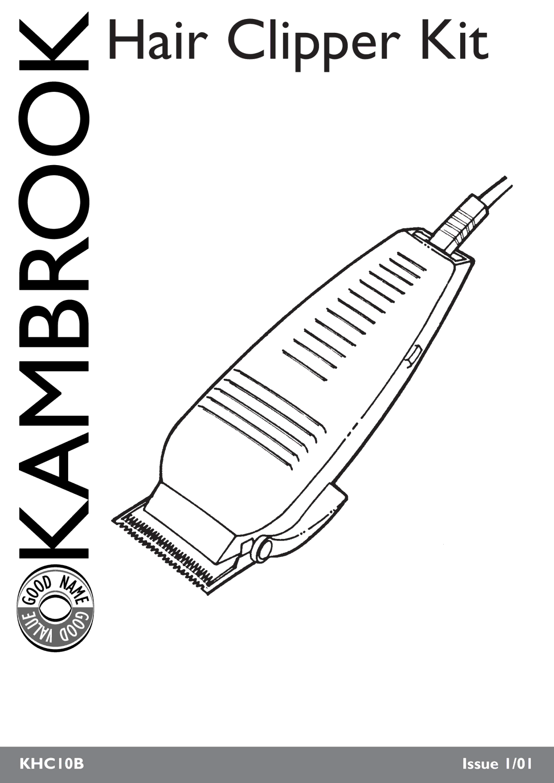 Kambrook KHC10B manual Hair Clipper Kit 