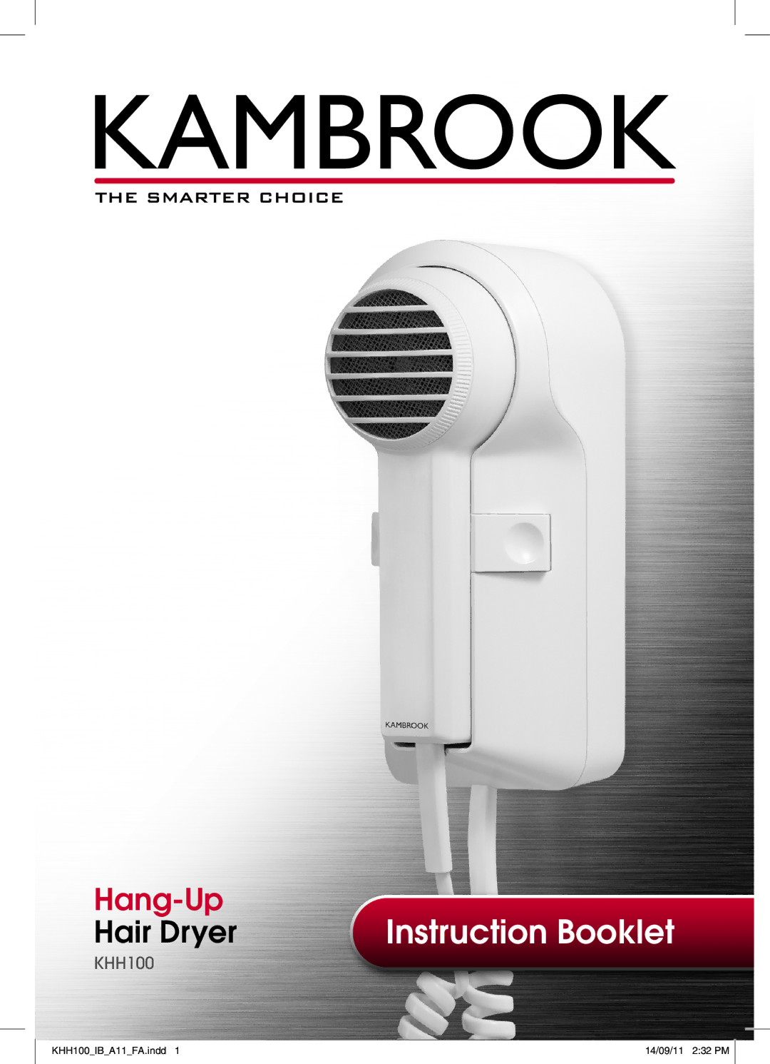 Kambrook KHH100 manual Instruction Booklet 