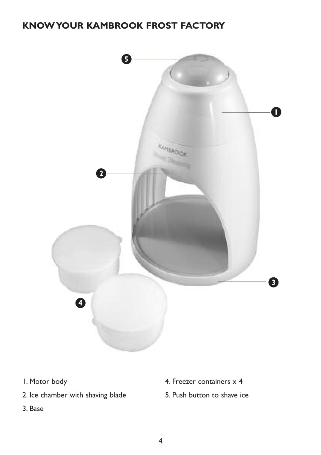 Kambrook KIS20 manual Know Your Kambrook Frost Factory 