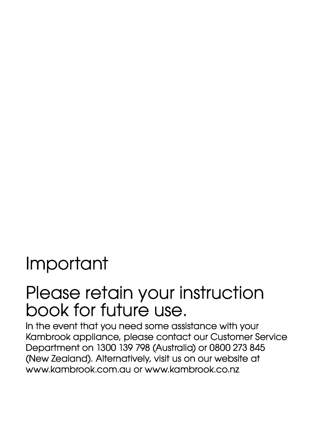 Kambrook KLCIA4, KLC3FM manual Please retain your instruction book for future use 