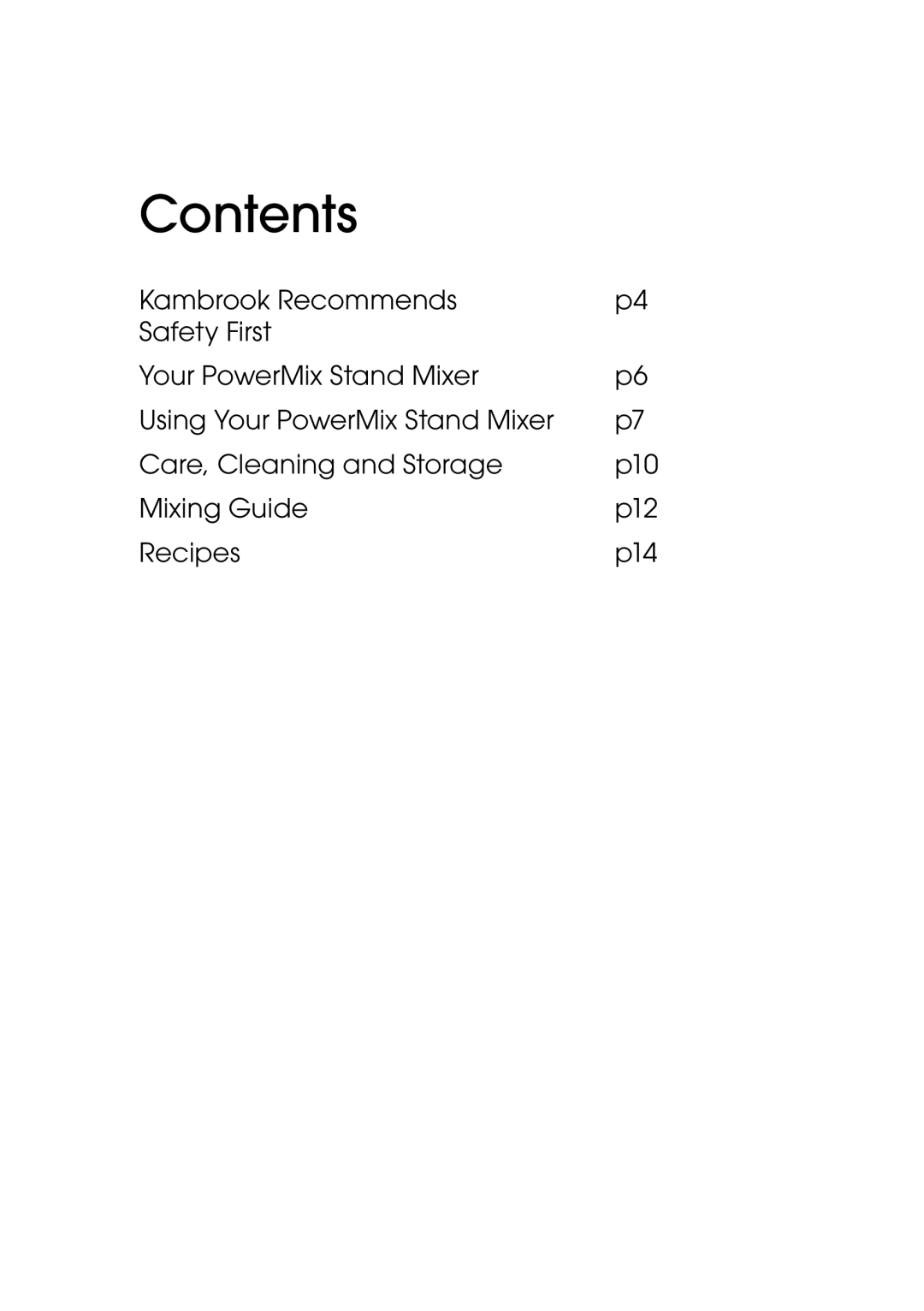 Kambrook KMX200 manual Contents 