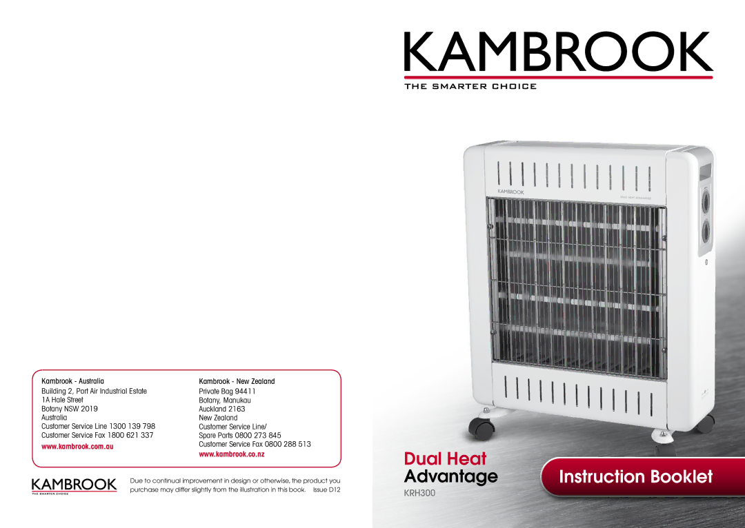 Kambrook KRH300 manual Instruction Booklet 