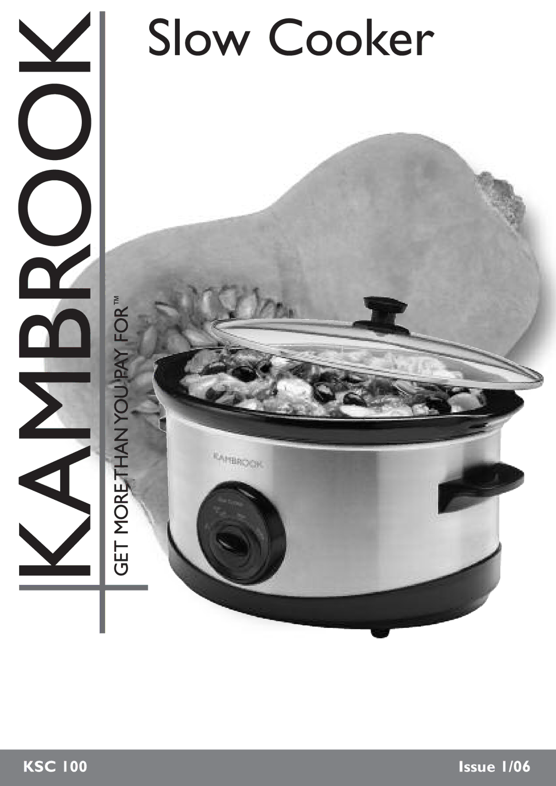 Kambrook KSC 100 manual Slow Cooker 