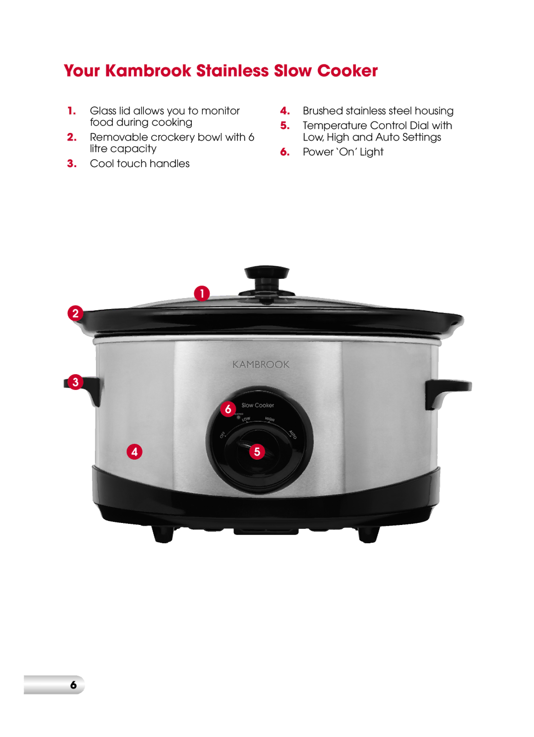 Kambrook KSC110 manual Your Kambrook Stainless Slow Cooker 