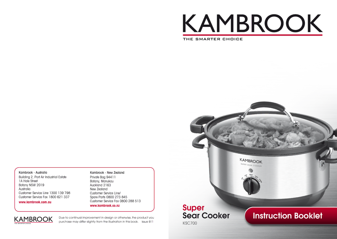 Kambrook KSC700 manual Instruction Booklet 