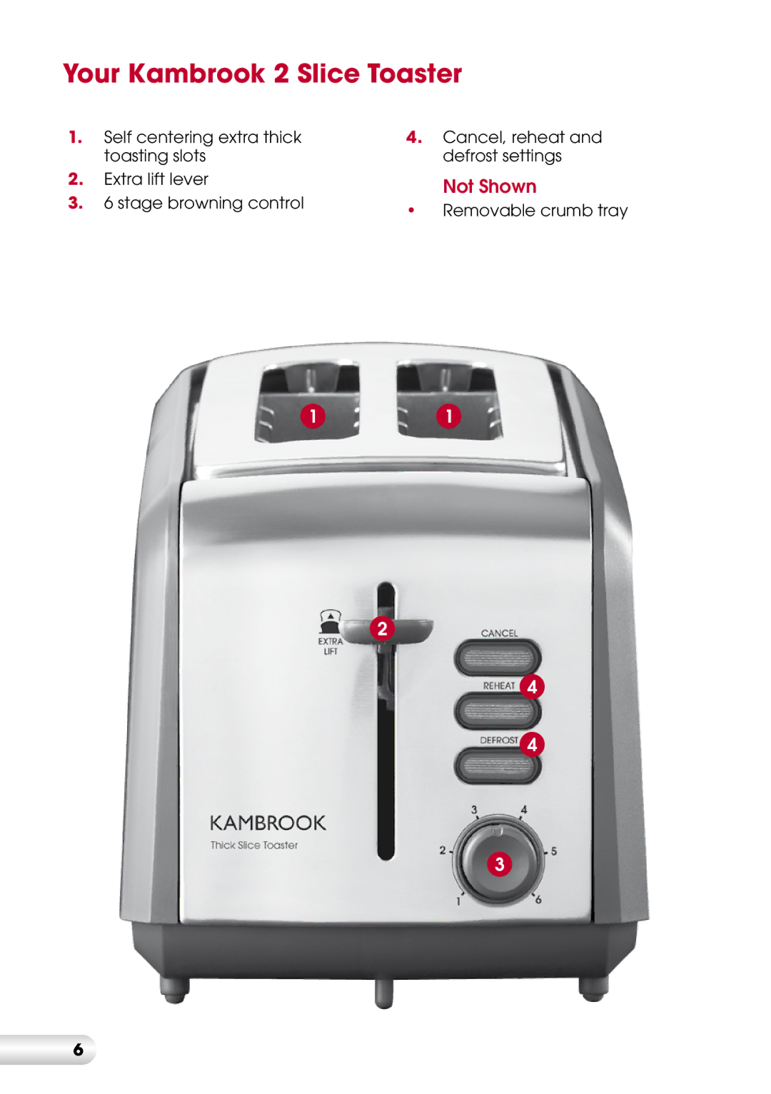 Kambrook KT220 manual Your Kambrook 2 Slice Toaster 