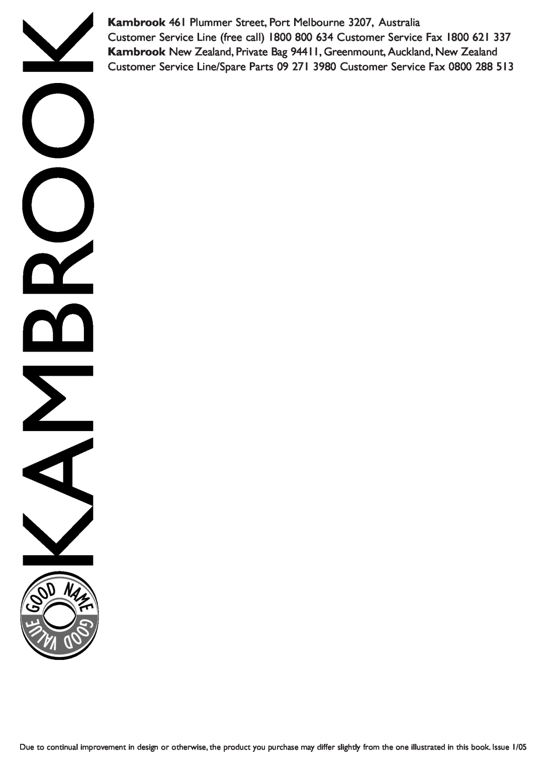 Kambrook KVC20 manual U Lav 