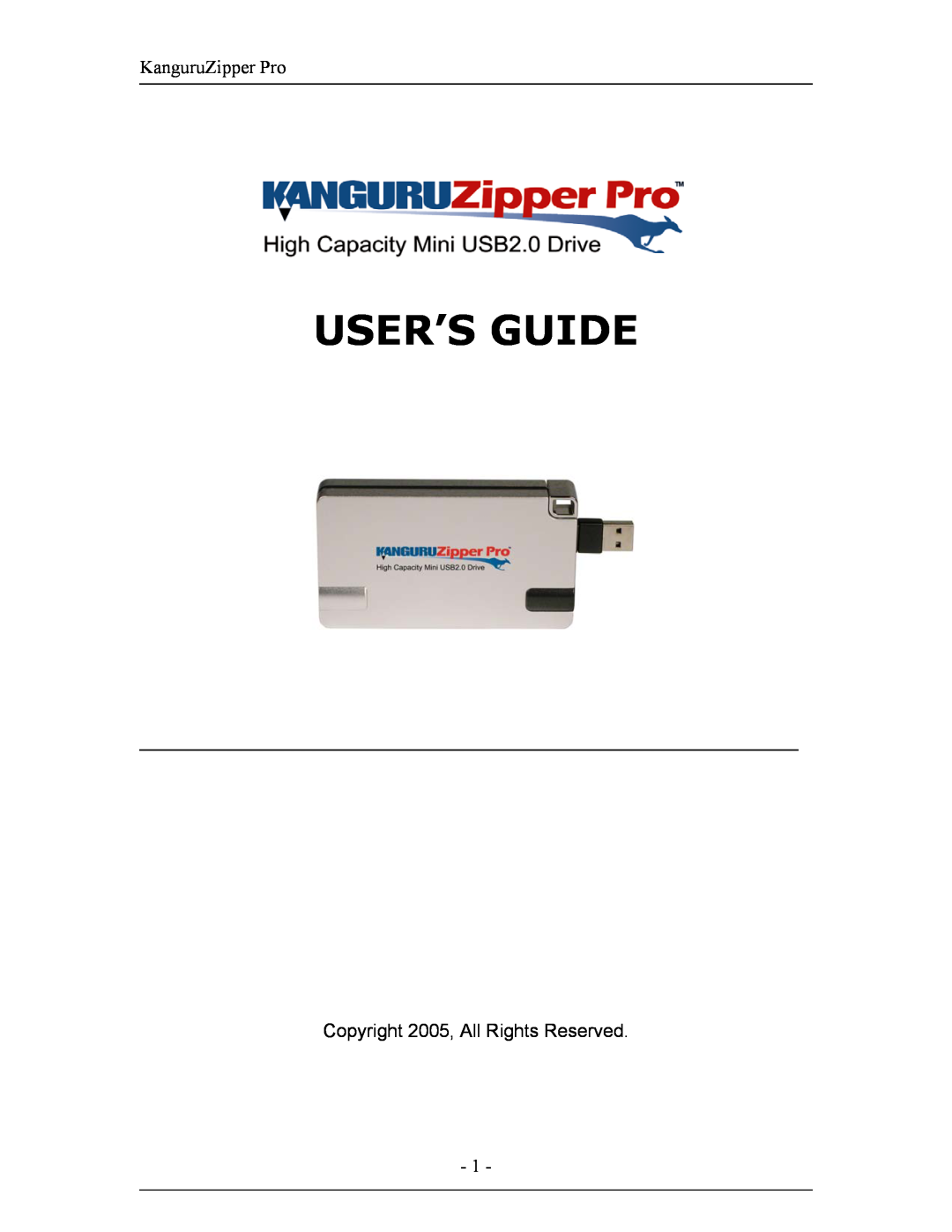 Kanguru Solutions manual User’S Guide, KanguruZipper Pro 