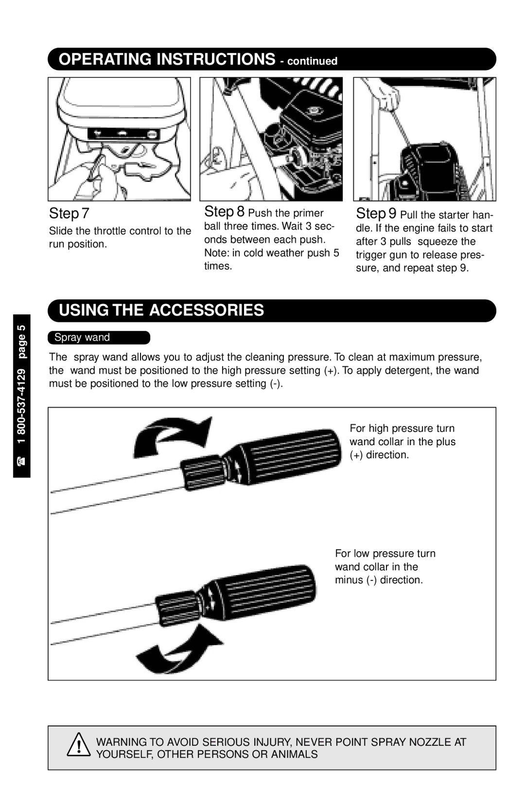 Karcher 1800 specifications Operating Instructions, Using the Accessories 