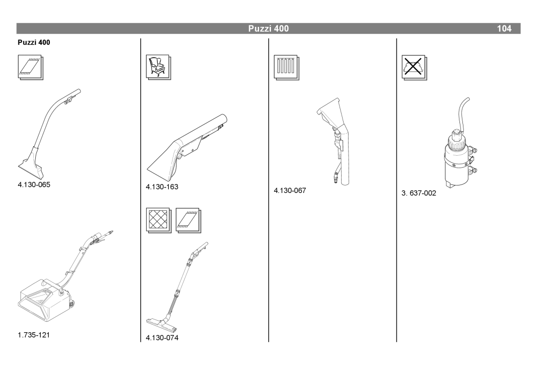 Karcher 400, 300 S manual Puzzi, 104 
