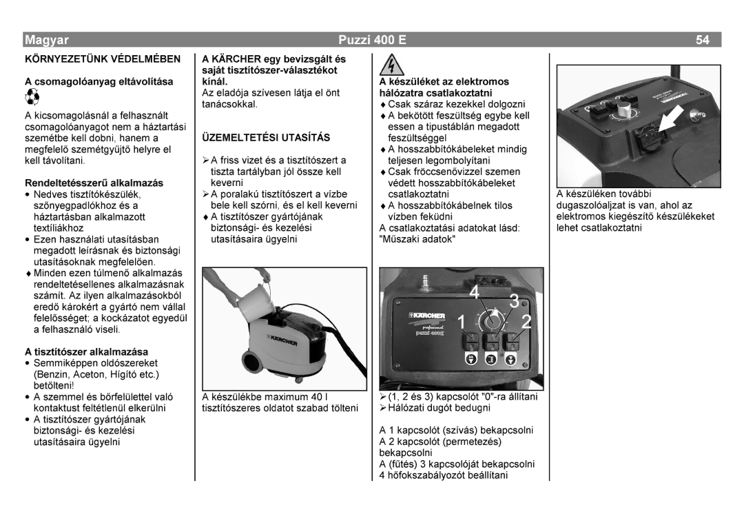 Karcher 400 E manual $NkVsOkNHWDHOHNWURPRV, ∙ $WLWmWoHUkVNsJ\HgUWoMgQDNHOkVL, XWDVmWgVDLUDE$LWRQVgJLkVNsJ\HOQL, Plqglj 