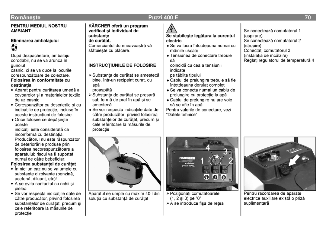 Karcher 400 E manual $Vhlqwurgxfhilødghuhhd, ∙ Sl$Hohvhhylwdfrqwdwxofxrfklløl, Ojwxudodfuhqwxo 