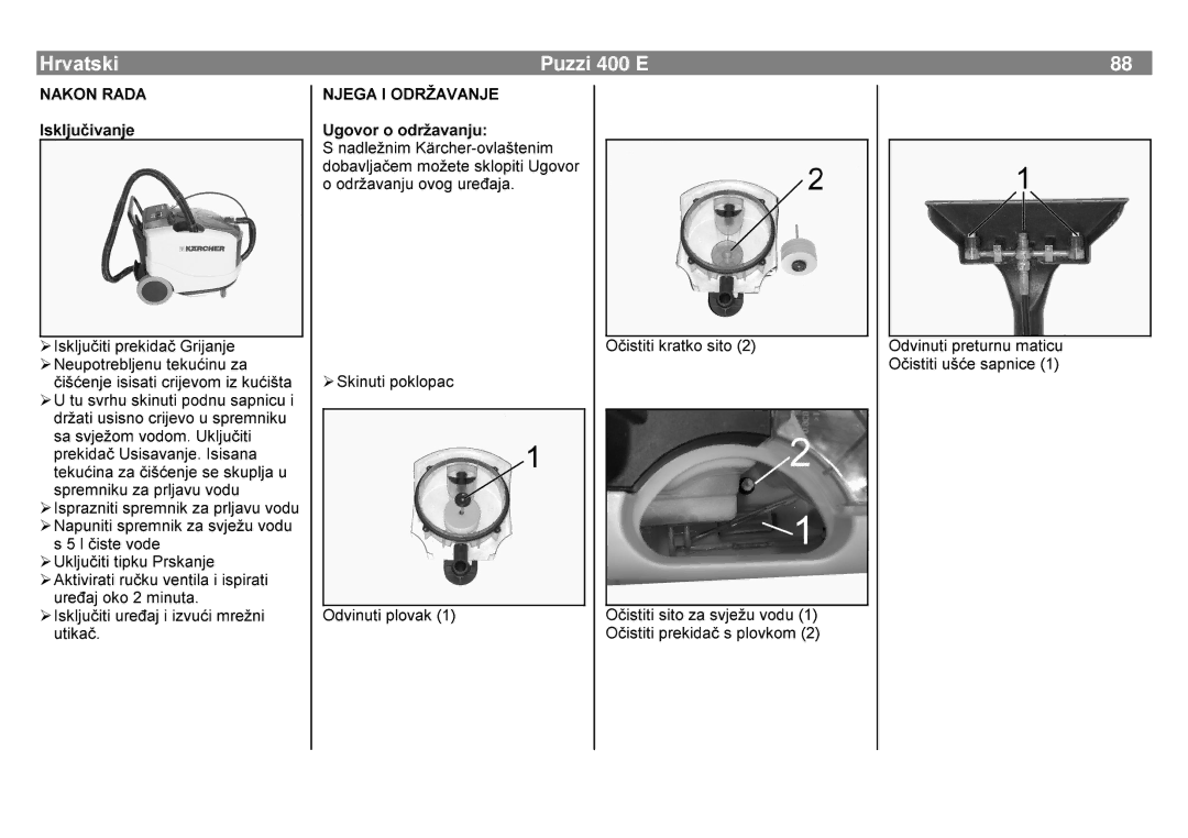 Karcher 400 E manual Wlvsuhpqlndsuomdyx, Xuh¥Dmlyx±Lpuhql, 2GYLQXWLSUHWXUQXPDWLFX, 2LVWLWLXß±HVDSQLFH 