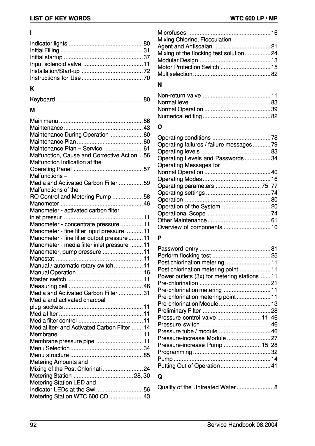 Karcher 600 CD manual List Of Key Words 