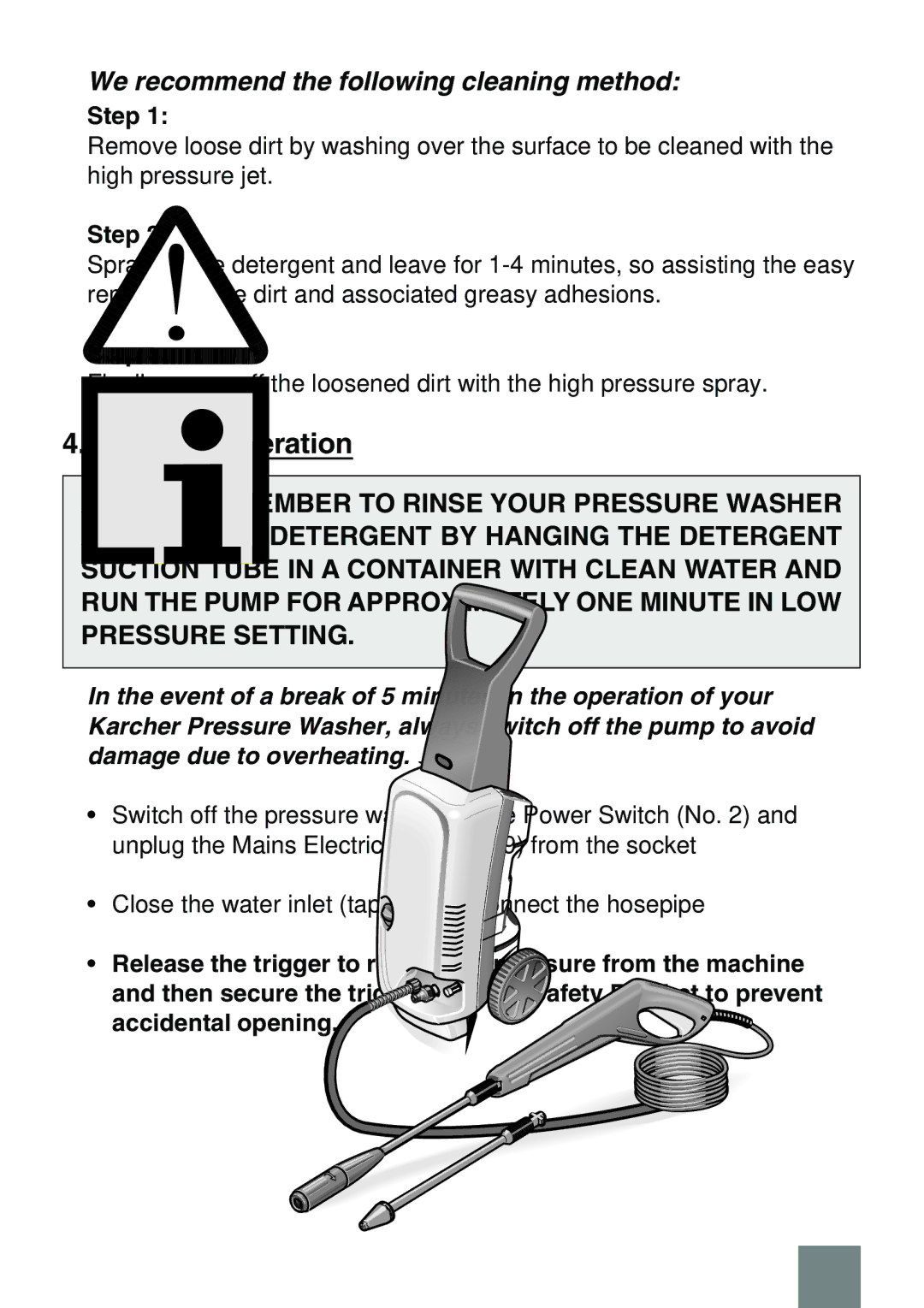 Karcher 397 m plus, darcher manual End Of Operation, We recommend the following cleaning method 