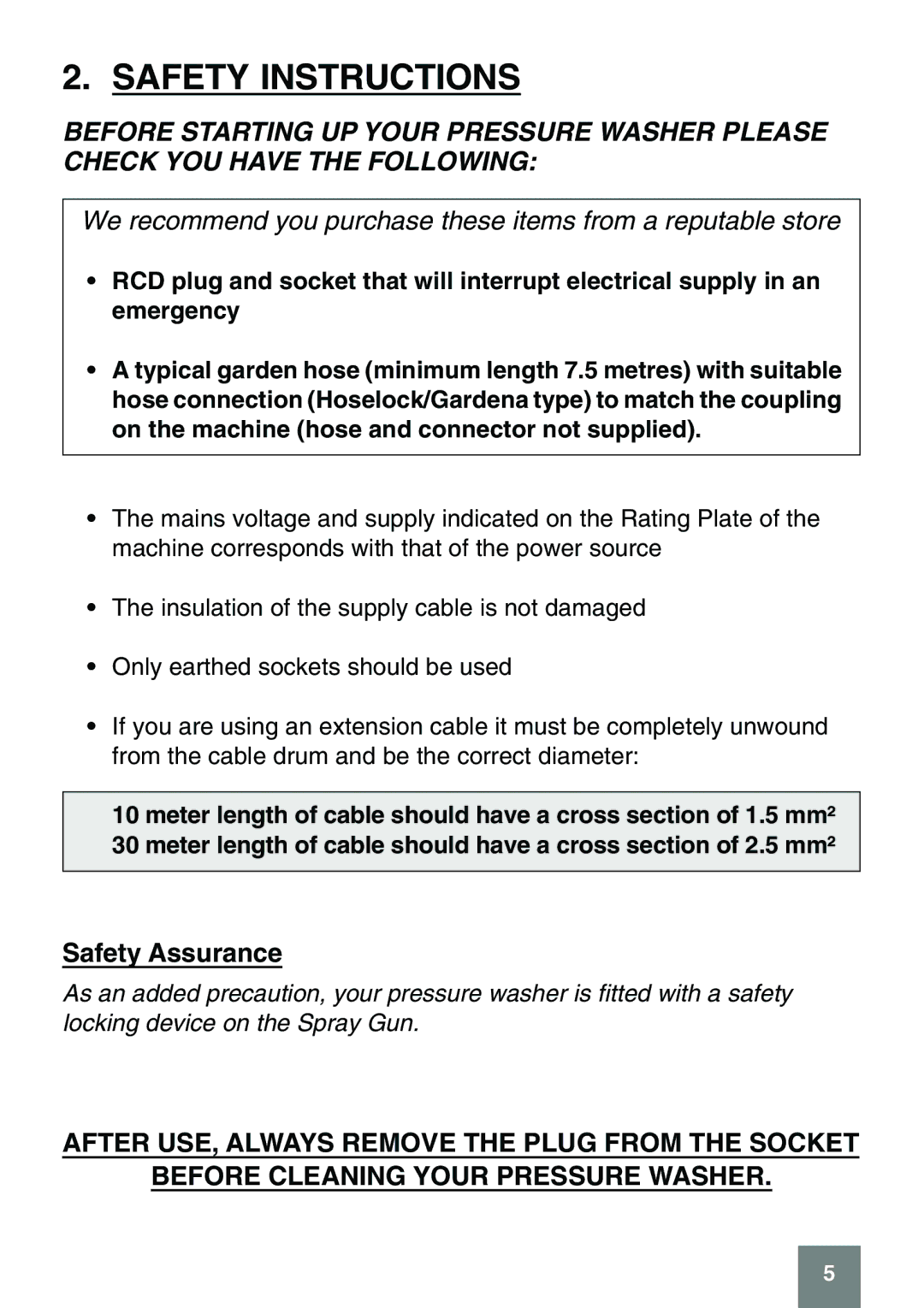 Karcher 397 m plus, darcher manual Safety Instructions, Safety Assurance 