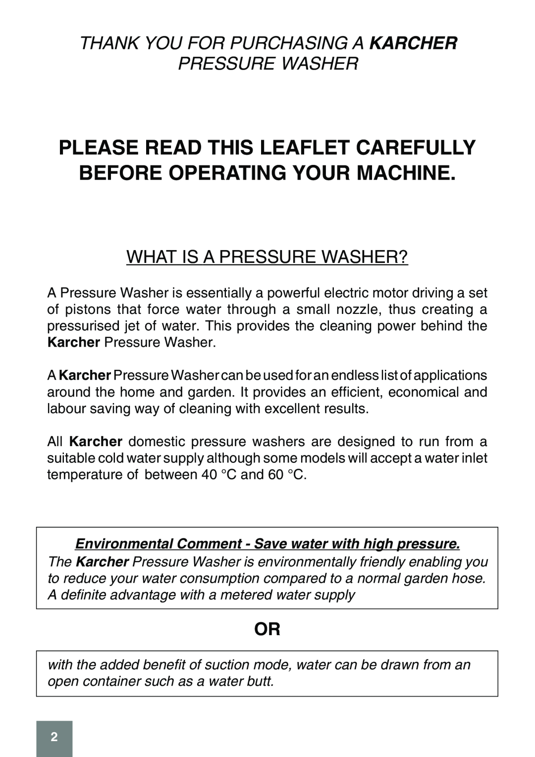 Karcher darcher, 397 m plus Please Read This Leaflet Carefully Before Operating Your Machine, What Is A Pressure Washer? 