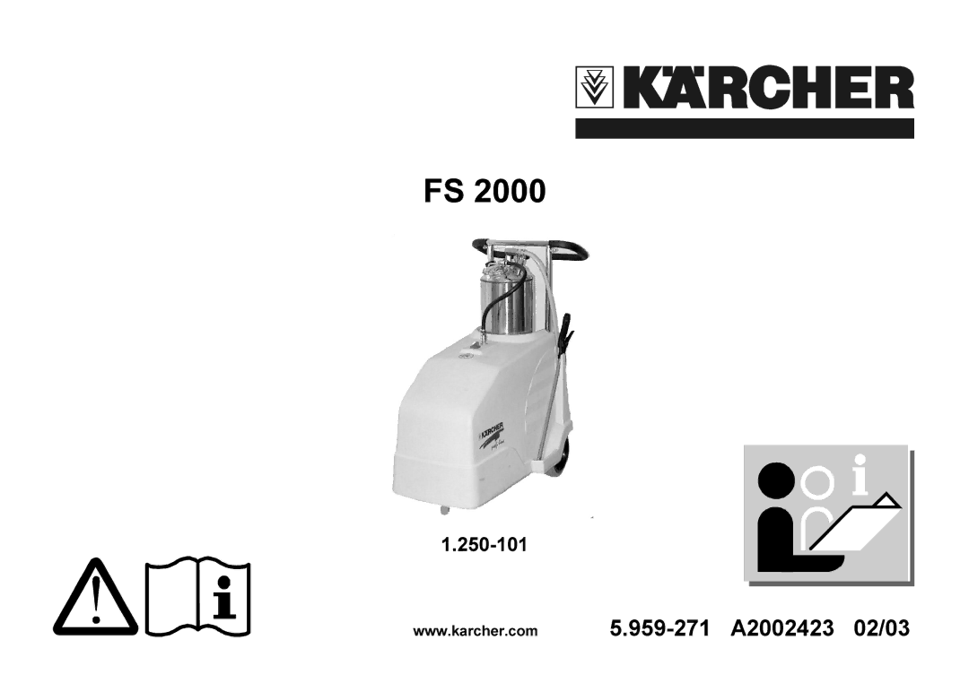 Karcher FS 2000 manual FS2000, Www1.karcher.250-101.com 