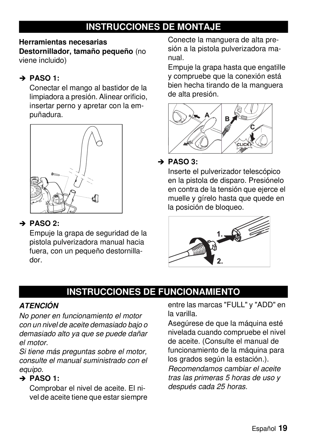 Karcher G 2000 ET manual Instrucciones DE Montaje, Instrucciones DE Funcionamiento 