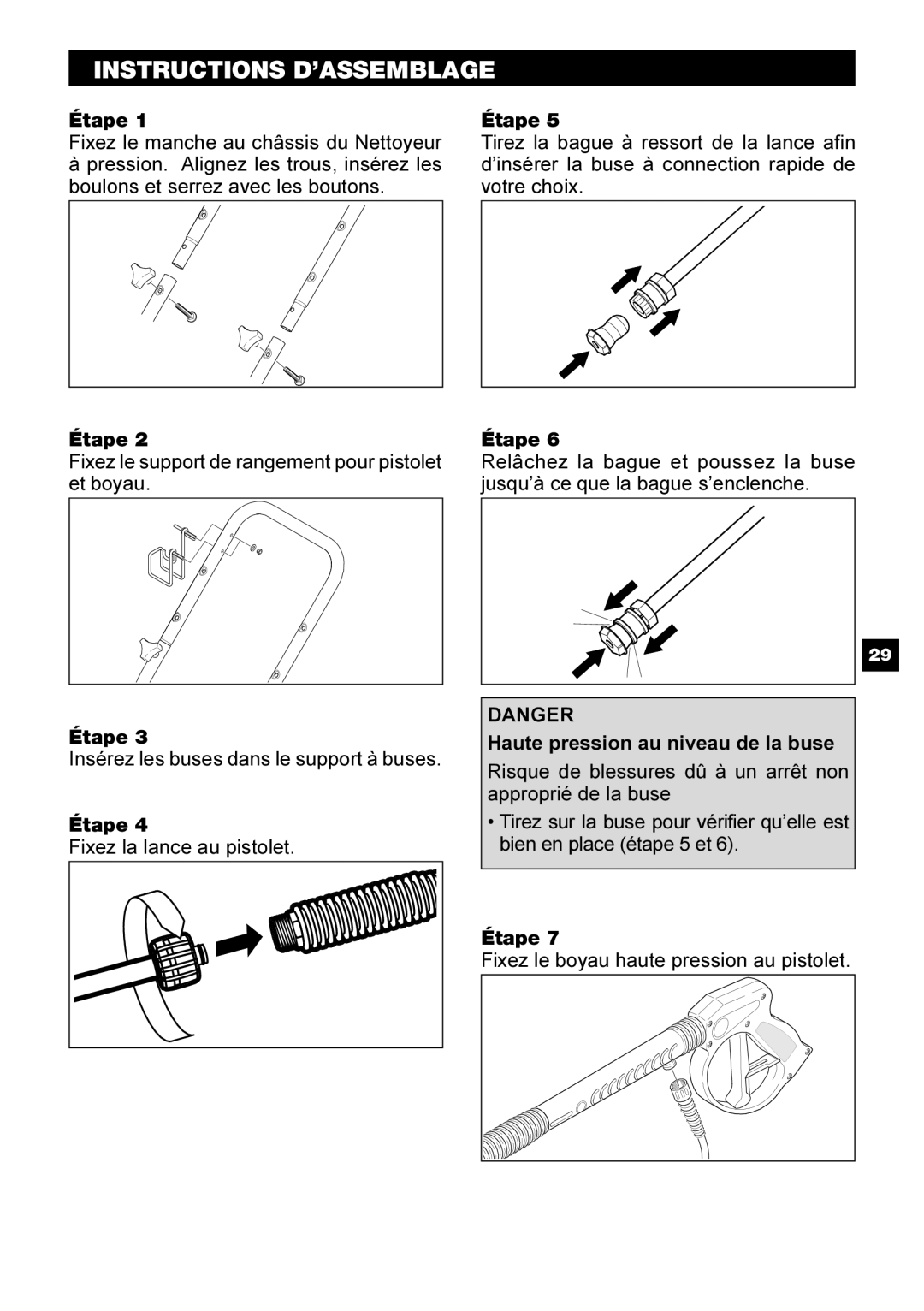 Karcher G 2401 OH manual Instructions D’ASSEMBLAGE 