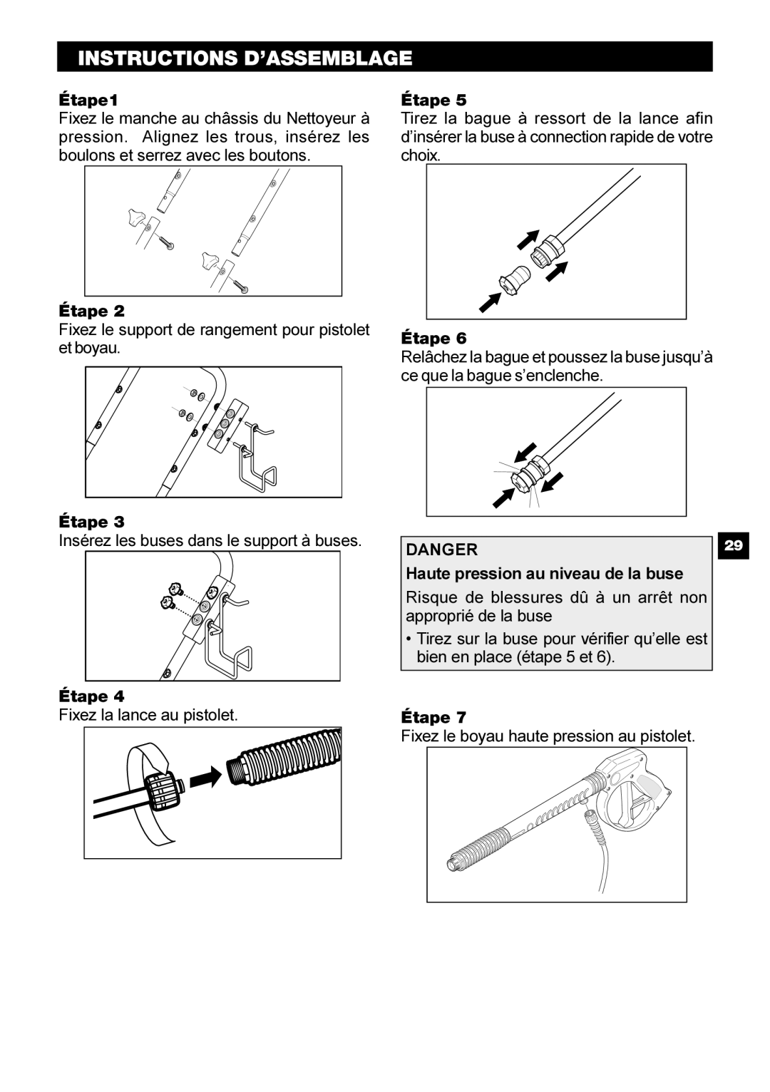 Karcher G 2500 PH manual Instructions D’ASSEMBLAGE 